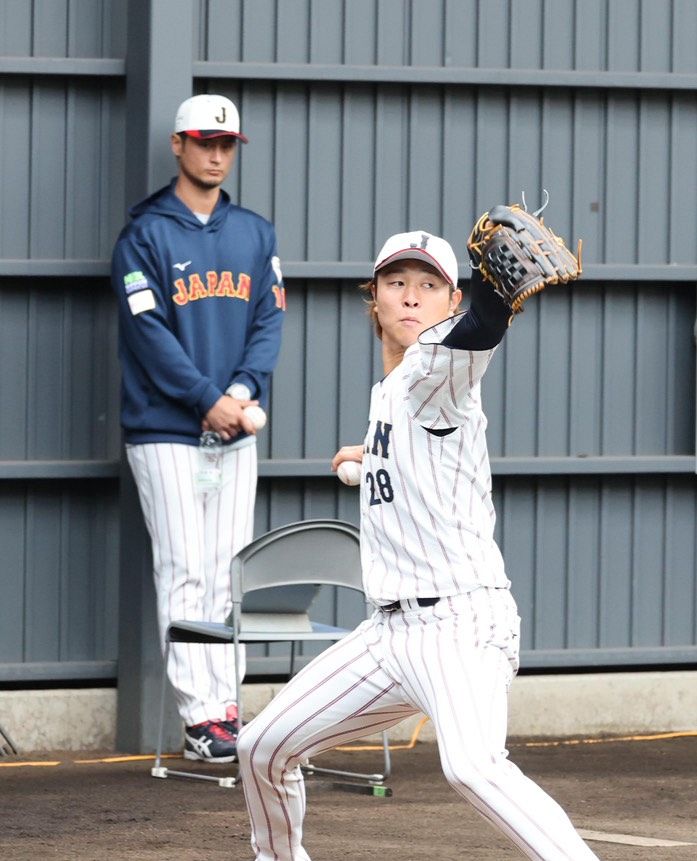 高橋宏斗、ダルビッシュの前で力強く61球…『ピッチコム』も装着、投げ