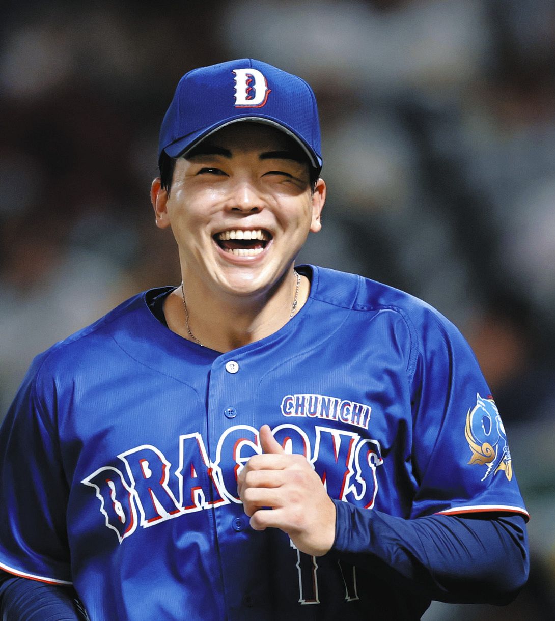 ソフトバンク―中日　３回を無失点とし笑顔でベンチへ戻る中西