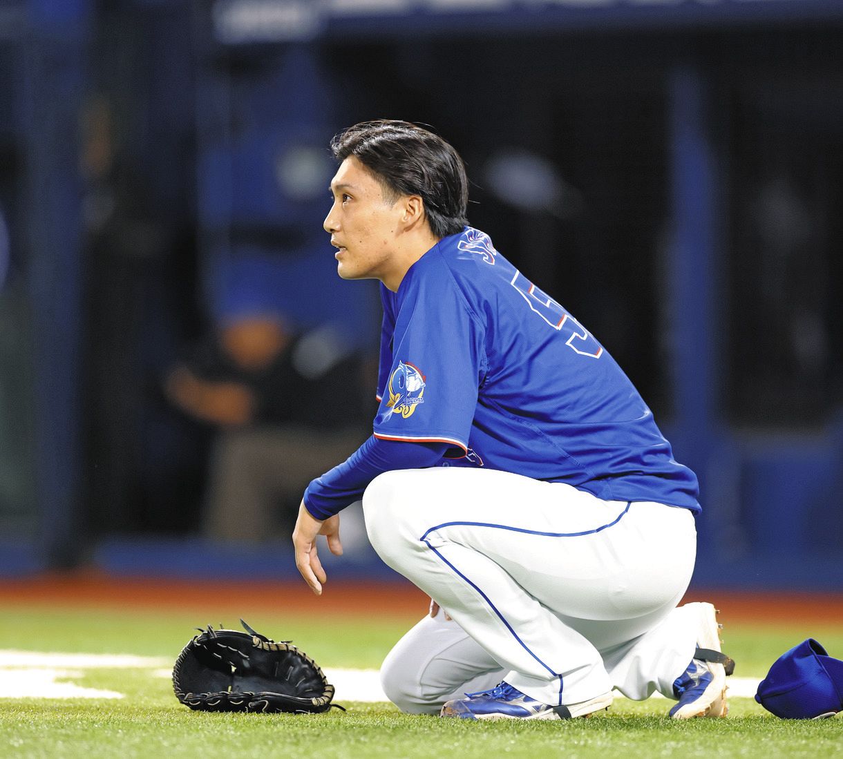 ＤｅＮＡ―中日　８回裏２死満塁、度会に同点打を許した斎藤＝横浜で