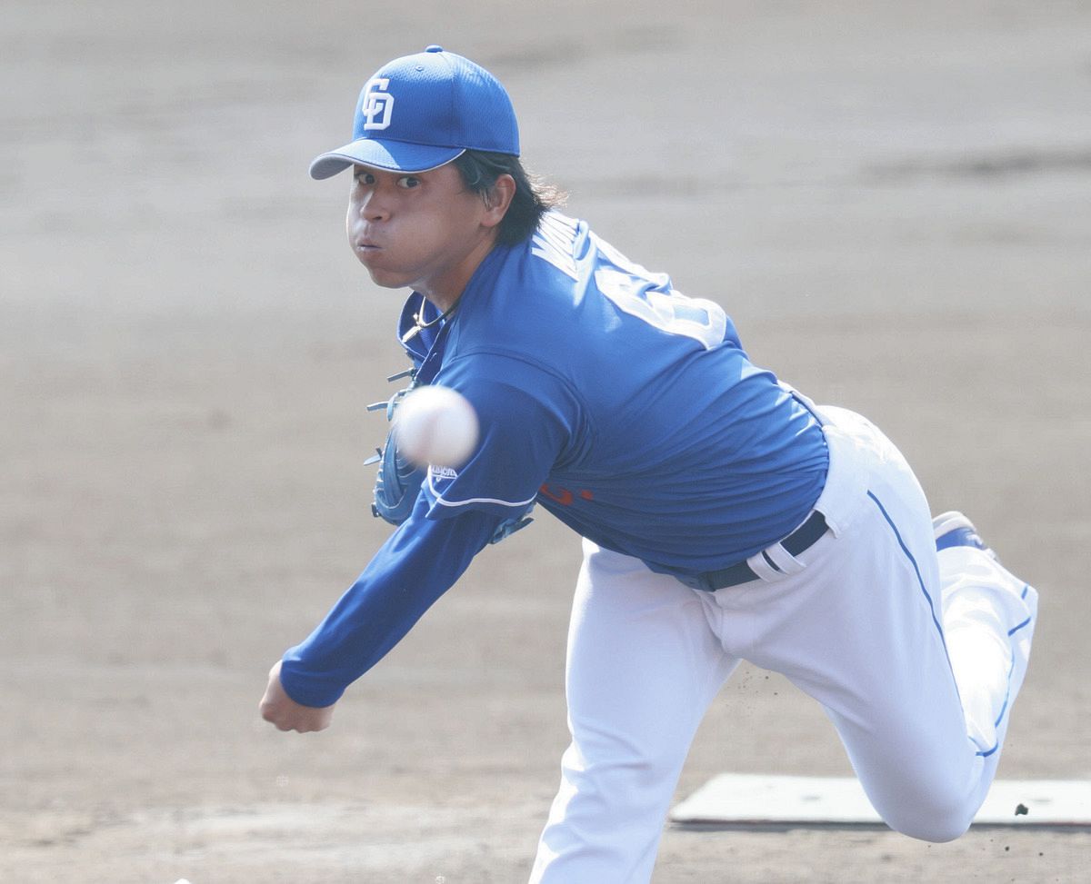 日本独立リーグ選抜戦に先発した三浦