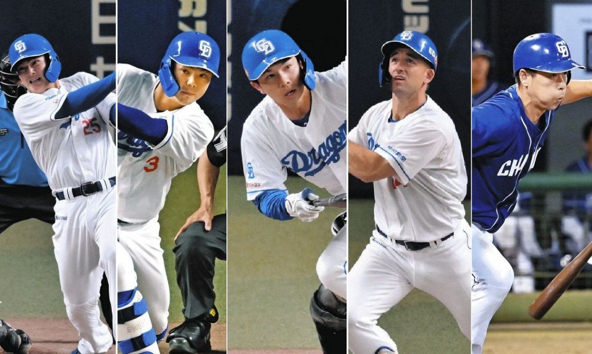 左から石川昂、高橋周、福永、ボスラー、阿部