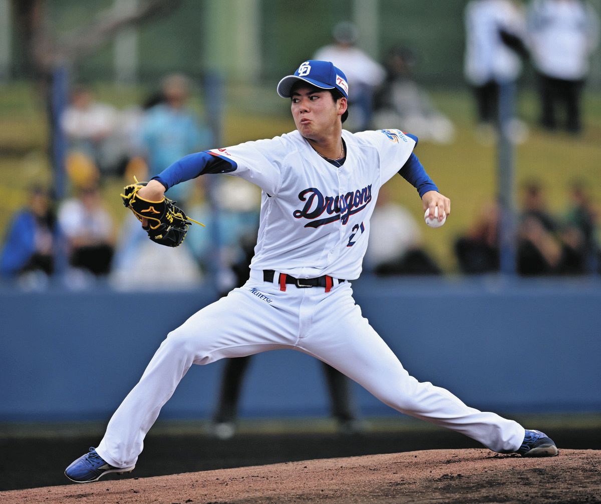 DeNAとの練習試合に先発し、3イニング1失点の金丸