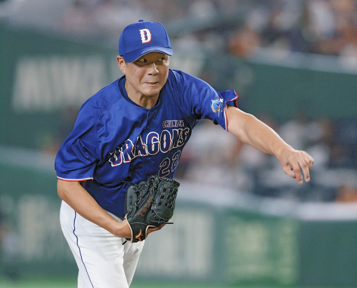 巨人―中日　巨人相手に力投する大野