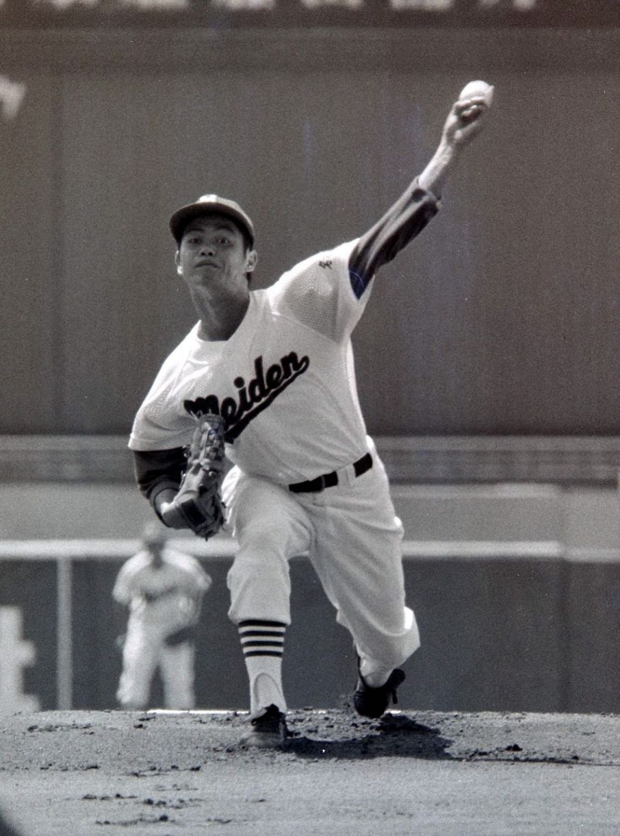 1981年、甲子園で力投する名古屋電気（現愛工大名電）の工藤