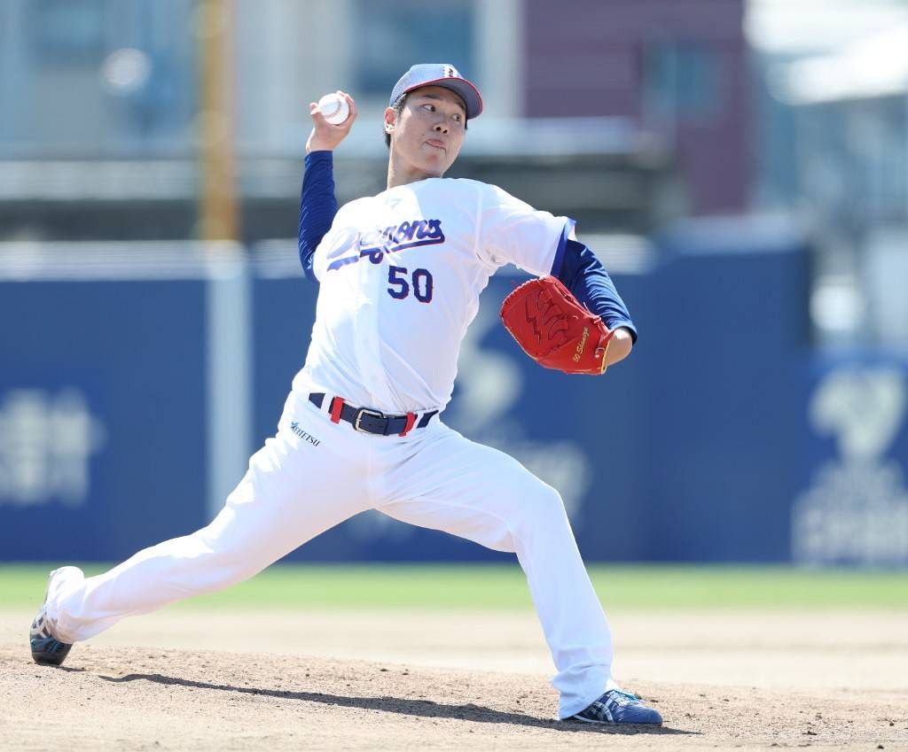 シート打撃に登板した中日・清水