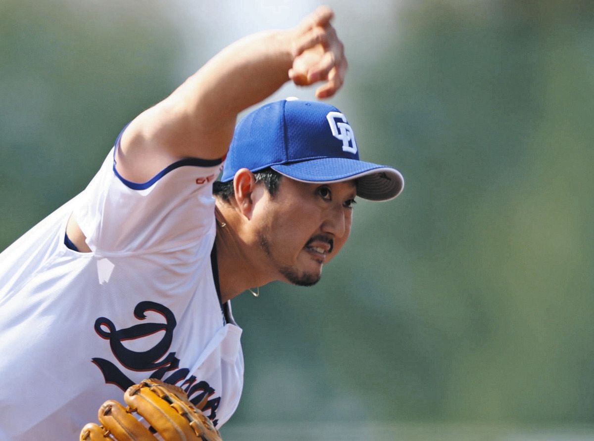 シート打撃に登板した藤嶋