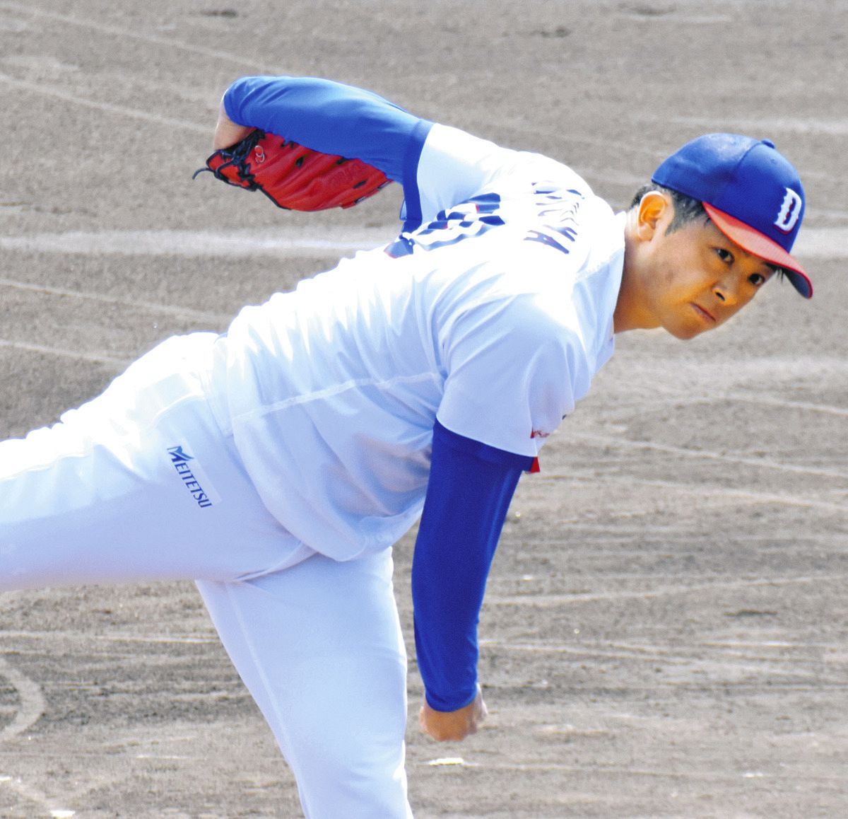 初のシート打撃に登板した松山