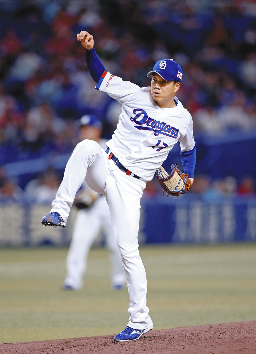 中日―広島　広島戦に先発、3勝目を挙げた柳